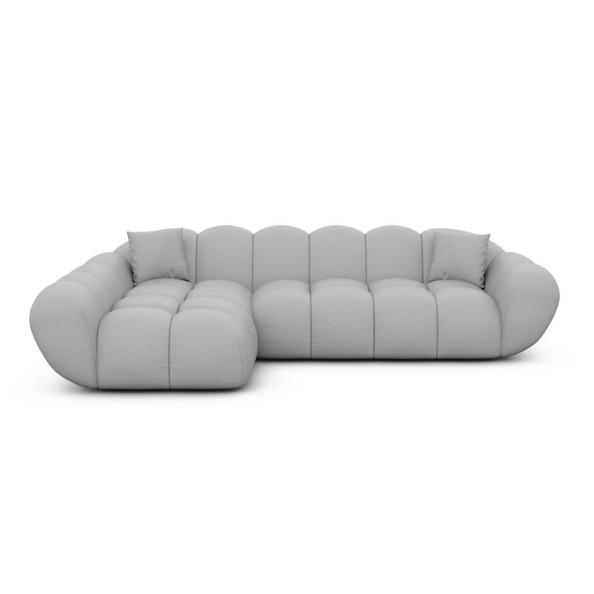 ECKSOFA Liva Hellgrau Kunstleder L-Form Links - Hellgrau, Kunststoff (265/160cm) - VAROYAL