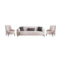 SITZGARNITUR Merida, Beige Stellvariante 2+1+1 - Beige, Holzwerkstoff/Kunststoff (184/87/108cm)