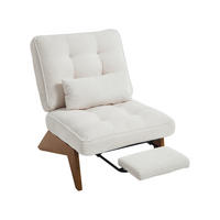 SESSEL Relaxsessel mit Fußstütze & Lendenkissen,verstellbar,Beige - Beige, Holz (73/90/59cm) - LVHOM