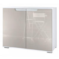 KOMMODE Sylt Sandgrau Hochglanz - Sandfarben, Holzwerkstoff (92.5/75.5/35cm) - Vladon