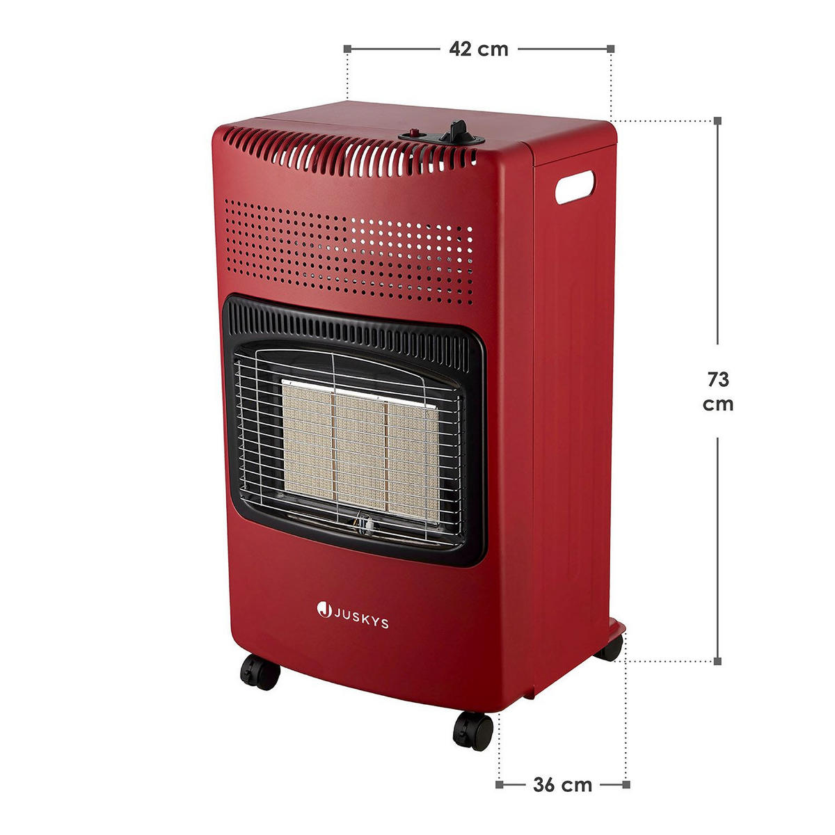 GASHEIZUNG GS42US rot - Rot, Metall (42/73/36cm) - Juskys
