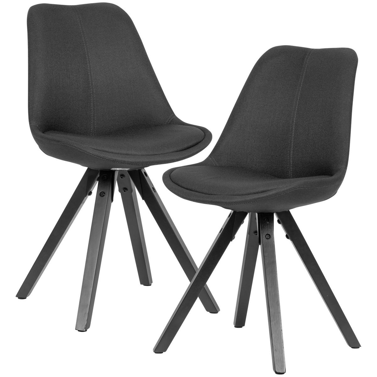ESSZIMMERSTUHL Stoffbezug mit Holzgestell Modern gepolstert, Grau 49x52x87 cm - Schwarz/Grau, Holz/Textil (49/87/52cm) - KADIMA DESIGN