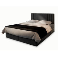 BOXBETT BRES 180x200 cm mit Matratze und Topper - Grau - Grau, Holz (180/200cm) - MASSENO