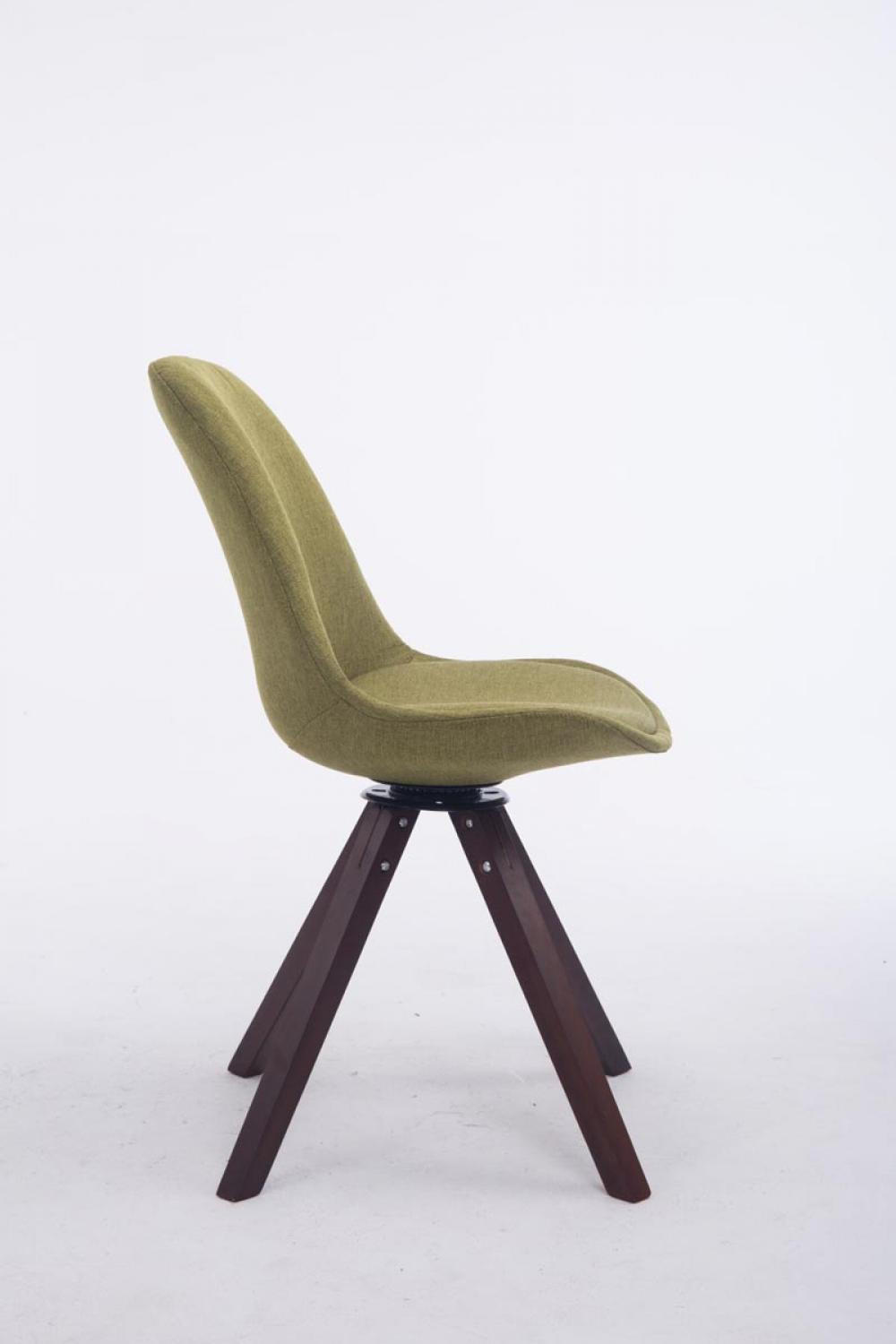 DREHSTUHL Stoff grün - Walnussfarben/Grün, Holz/Textil (48/84/56cm) - CLP