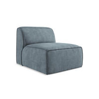 SOFAELEMENT Chenille Stoff Blau - Pastellblau/Schwarz, Holzwerkstoff/Kunststoff (80/70/102cm) - Makamii