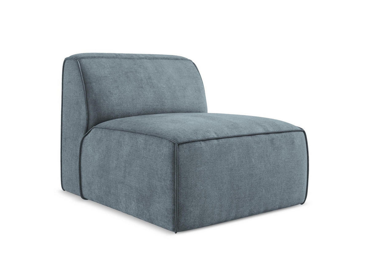 SOFAELEMENT Chenille Stoff Blau - Pastellblau/Schwarz, Holzwerkstoff/Kunststoff (80/70/102cm) - Makamii