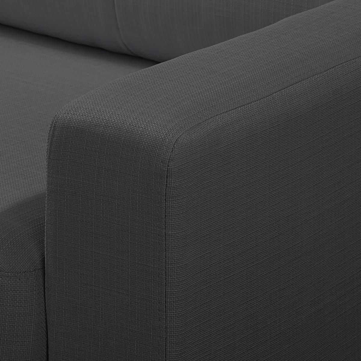 3-SITZER SOFA - Strukturstoff - Grau, Textil (198/88/90cm) - home24