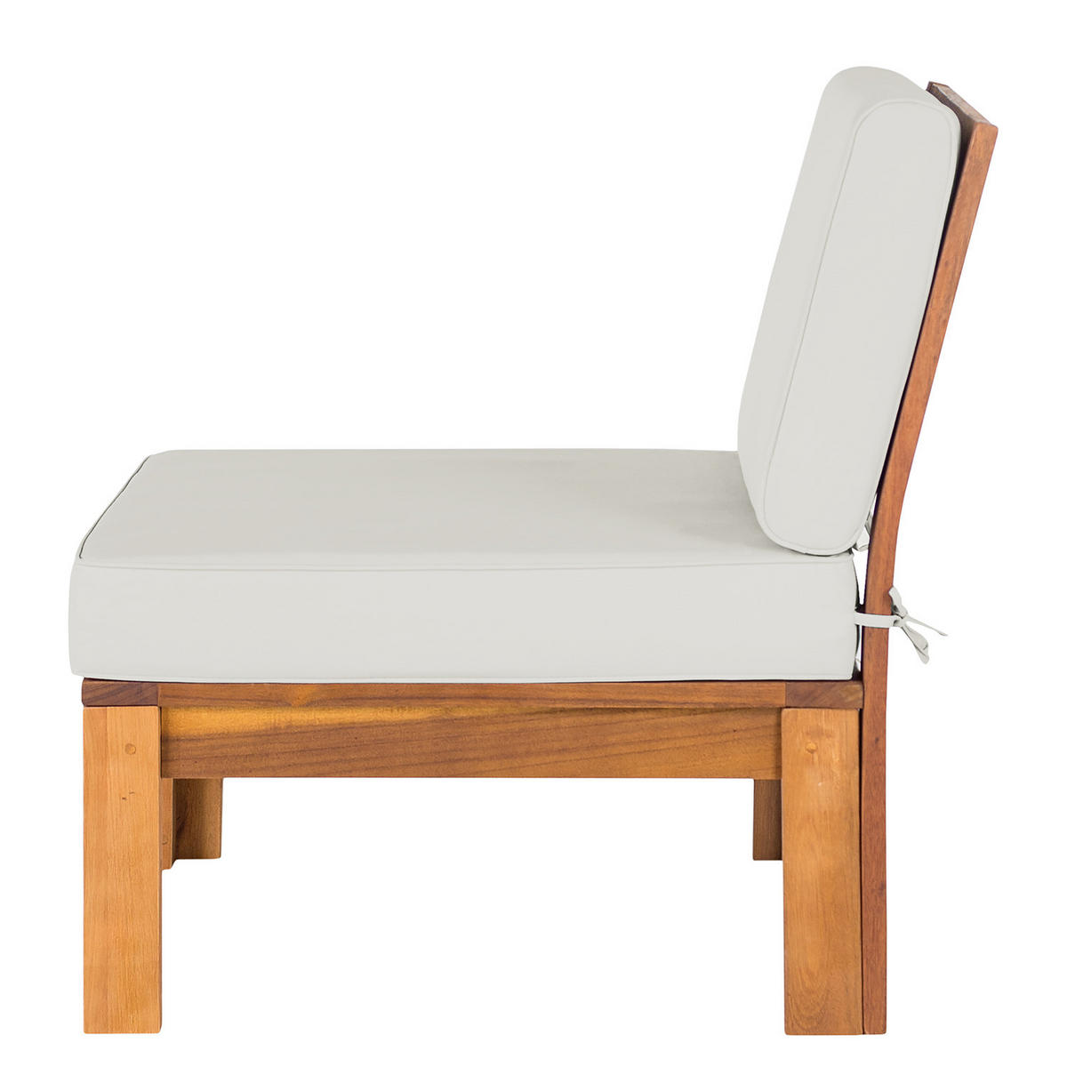 LOUNGESESSEL - Webstoff / Akazie massiv - Hellgrau, Holz/Textil (60/73/71cm) - home24