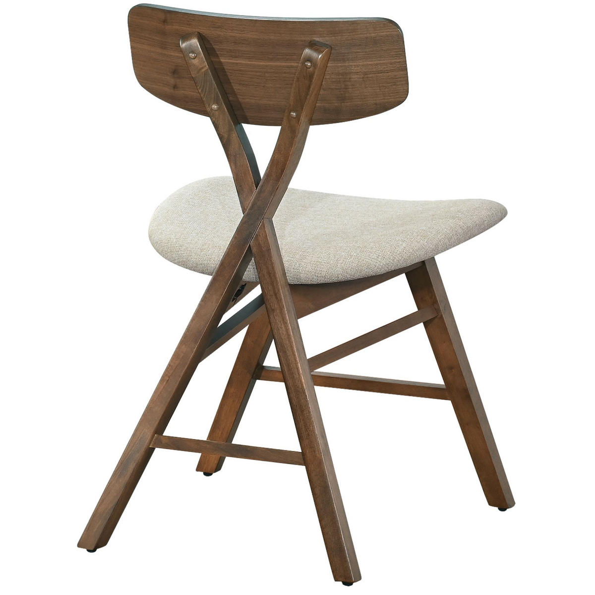 HOLZSTUHL Loomens Braun / Beige - Beige/Nussbaumfarben, Holz/Textil (51/77.5/58.5cm) - Selsey