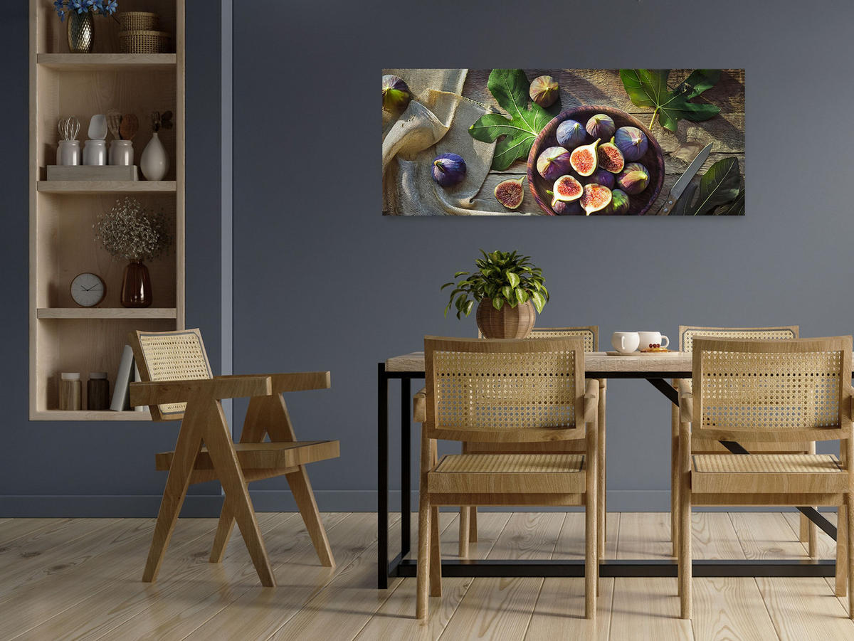 GLASBILD 125x50 cm Bild Küche Feigen - Braun, Glas (125/50cm) - artissimo