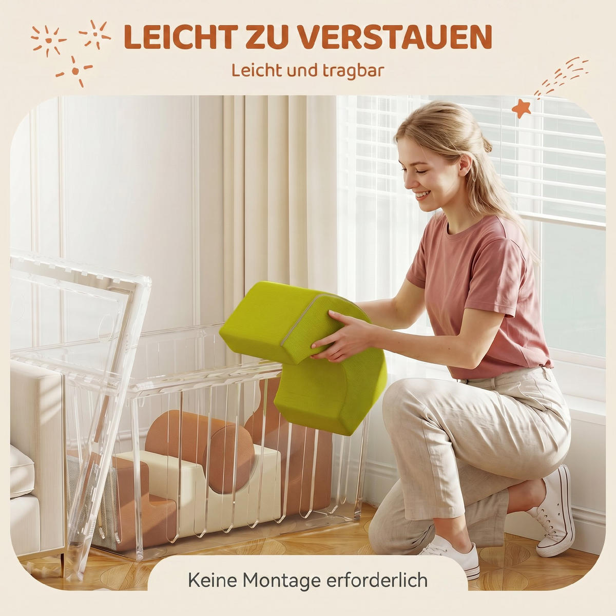 SOFTBAUSTEINE 5er Set Cord Schaumstoff Mehrfarbig - Braun, Textil (35/177cm) - AIYAPLAY