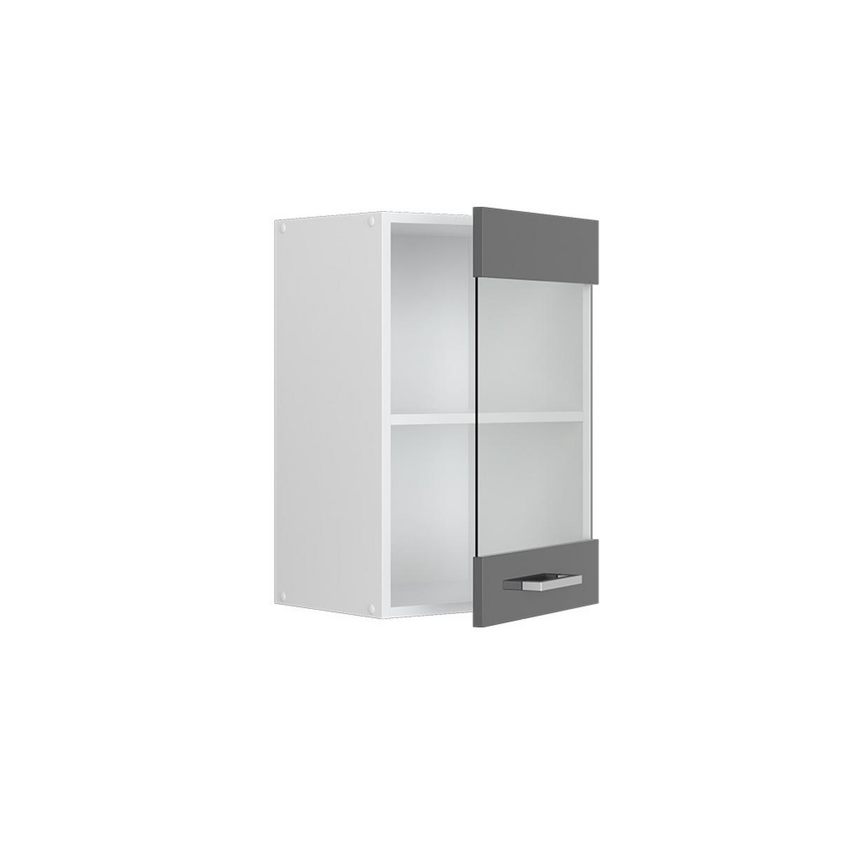 KÜCHENGLASSCHRANK R-Line Anthrazit Hochglanz 40 cm - Schwarz Hochglanz/Anthrazit, Holzwerkstoff (40/60/31cm) - Vicco