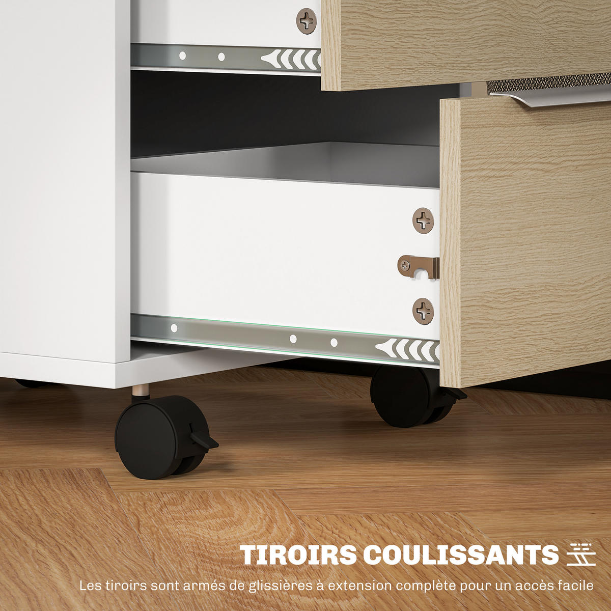 ROLLCONTAINER DE-14471 3 Schubladen abschließbar Eiche - Eichefarben, Holzwerkstoff (40/63.5/40cm) - ComfortXL