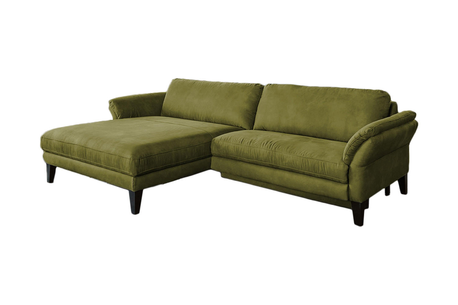 ECKSOFA MIT MOTORISCHER RELAXFUNKTION MALTA Grün Webstoff - Schwarz/Grün, Buchenholz/Textil (302/175cm) - KAWOLA