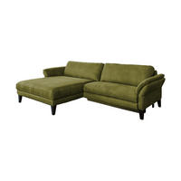 ECKSOFA MIT MOTORISCHER RELAXFUNKTION MALTA Grün Webstoff - Schwarz/Grün, Buchenholz/Textil (302/175cm) - KAWOLA