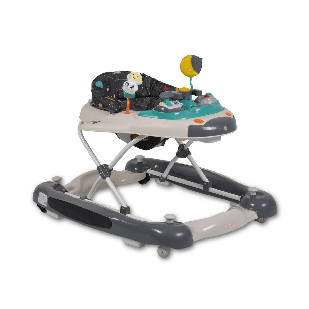 LAUFHILFE Cosmos 3 in 1 türkis Wippe, Stopper Musik Licht höhenverstellbar - Multicolor, Kunststoff (65/63/75cm) - Cangaroo
