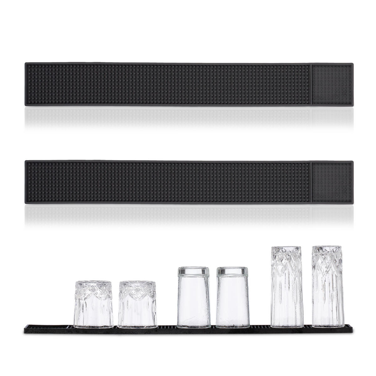 2XBARMATTA - čierna, plast (60/1/8cm) - Relaxdays