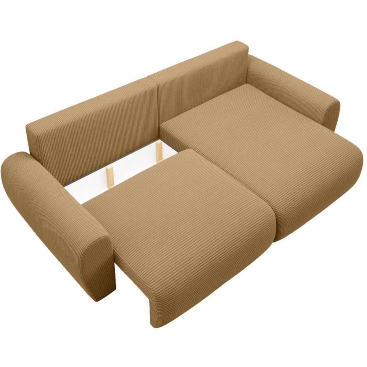 ECKSCHLAFSOFA Poss L gelb rechts - Gelb, Textil (253/153cm) - Beautysofa
