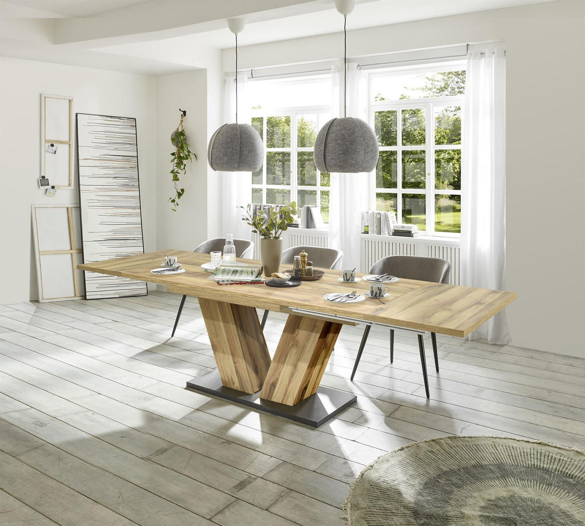 ESSTISCH ausziehbar Elena 160x90x76 Plankeneiche - Dunkelbraun, Holzwerkstoff (160/90/76cm) - 58aufmkessel