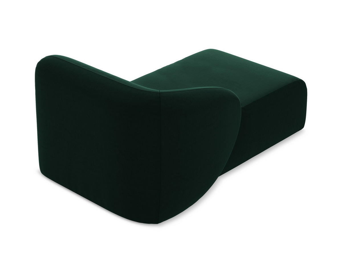 SOFAELEMENT Links Samt Stoff Grün - Dunkelgrün/Schwarz, Holzwerkstoff/Kunststoff (91/75/166cm) - Makamii