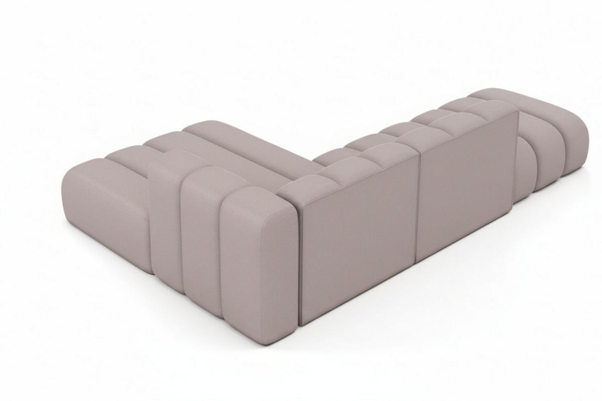 ECKSOFA L-form mit Hocker, Grand Mini, Stoff Salvador, Grau, Links - Grau, Holz (295/179cm) - Kaiser Möbel