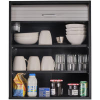 KÜCHENOBERSCHRANK mit Rolladentür 35/60/72cm - Schwarz, Holzwerkstoff (60/72/35cm) - Simmob