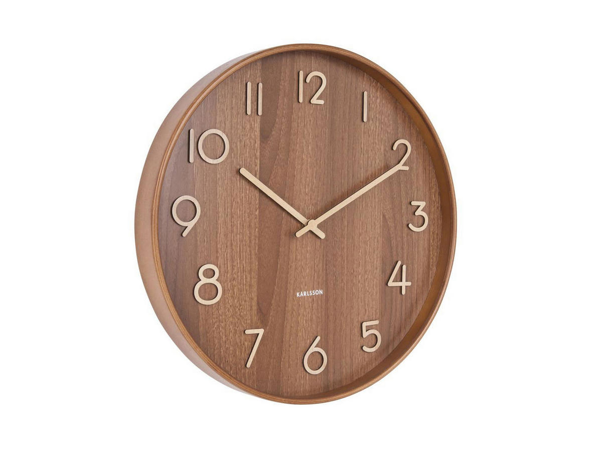 WANDUHR 40/40 cm - Dunkelbraun, Holz (40/40/1cm) - ONZENO