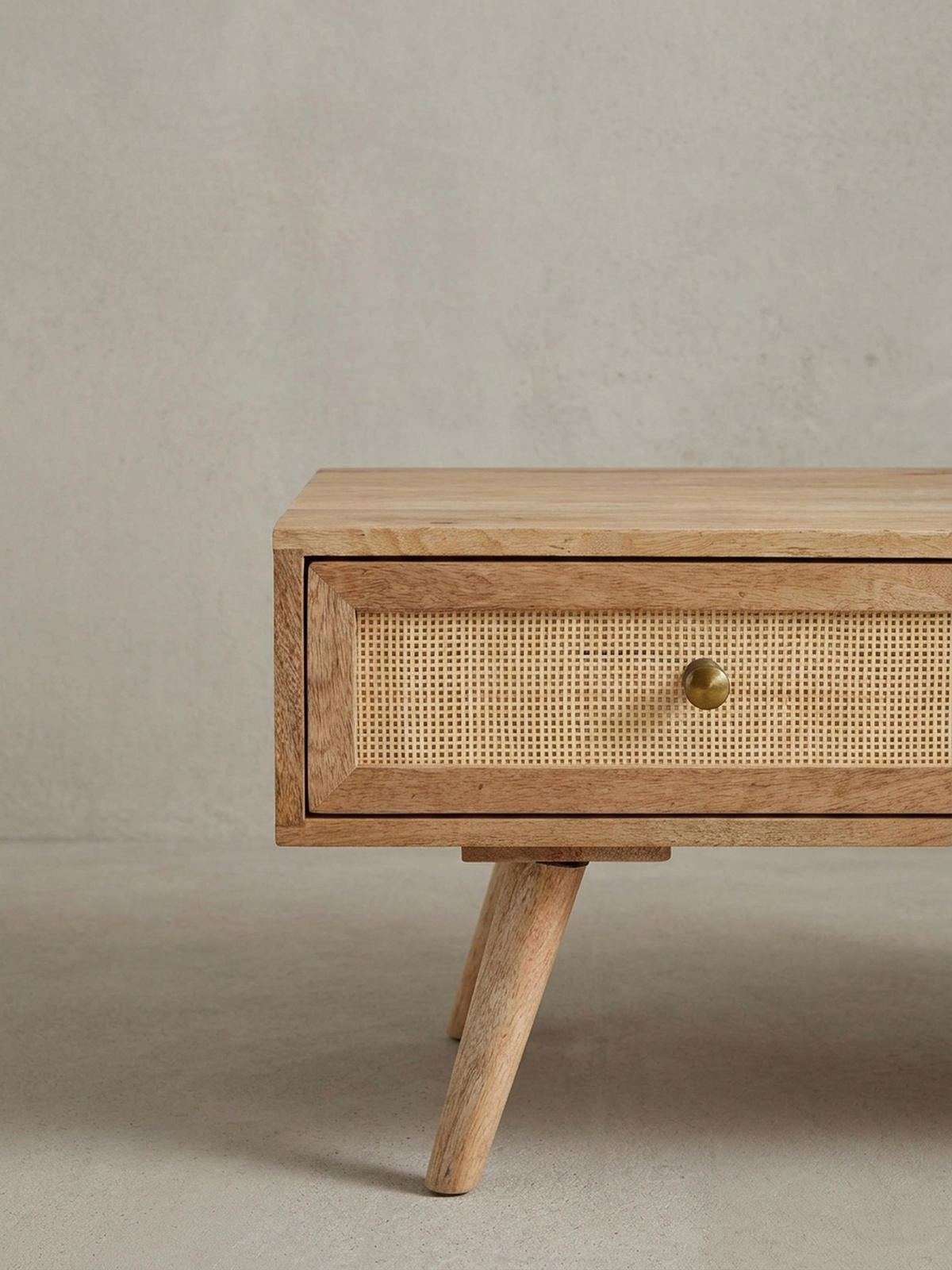 COUCHTISCH Mango-Holz Massiv mit Ablagefläche - Beige/Braun, Holz/Metall (45/90/40cm) - KADIMA DESIGN