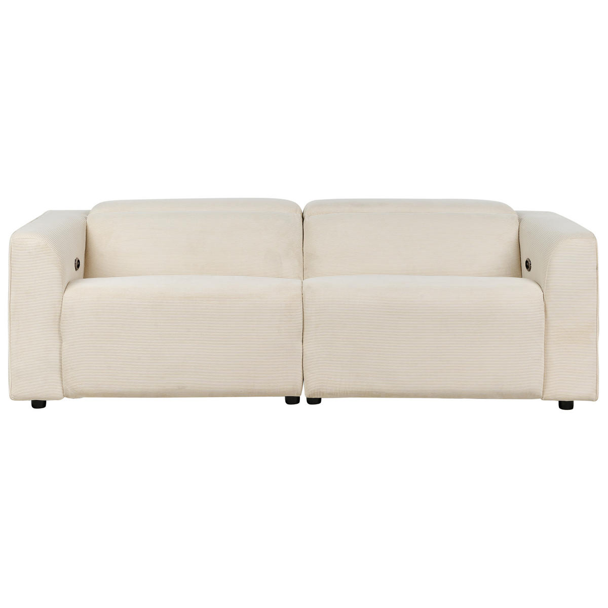 2-SITZER-SOFA Cord beige USB-Port elektrisch verstellbar Ulven - Beige, Textil (222/76/106cm) - Beliani