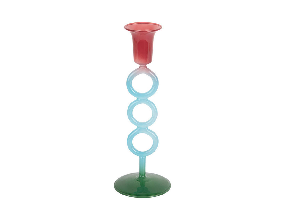 KERZENHALTER Anillo Vivo Mehrfarbig 7.4/7.4/21 cm - Multicolor, Glas (7.4/21/7.4cm) - Present Time