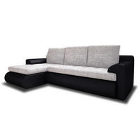 ECKSOFA Santi, Seite: Links - Hellgrau/Schwarz, Holz/Textil (226/152cm) - Sofnet