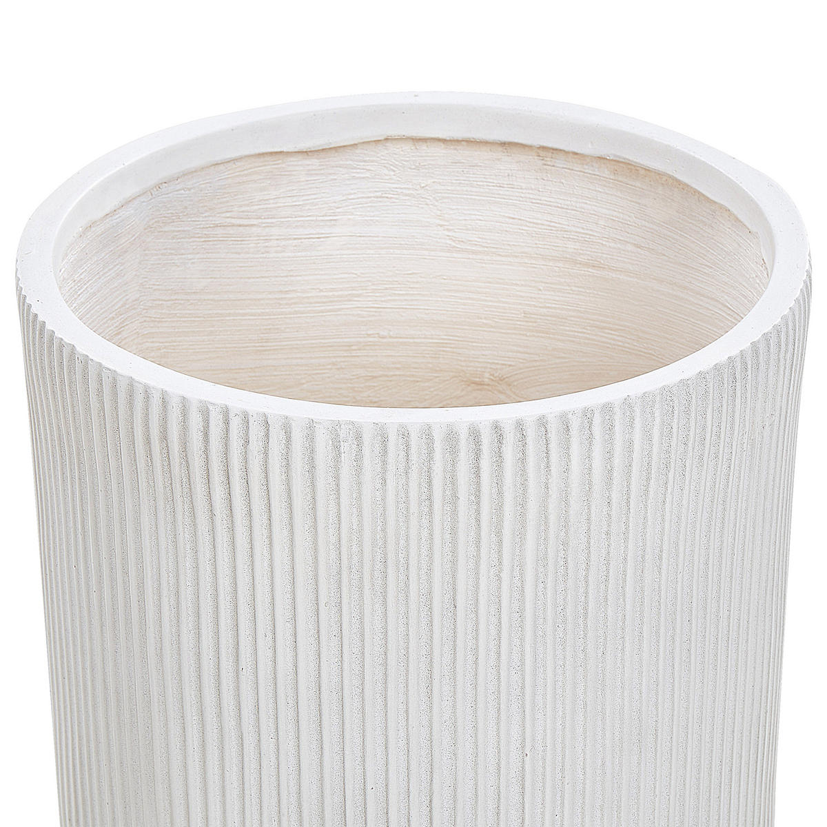 BLUMENTOPF Weiß Oreoi - Weiß, Naturmaterialien (37cm) - Beliani