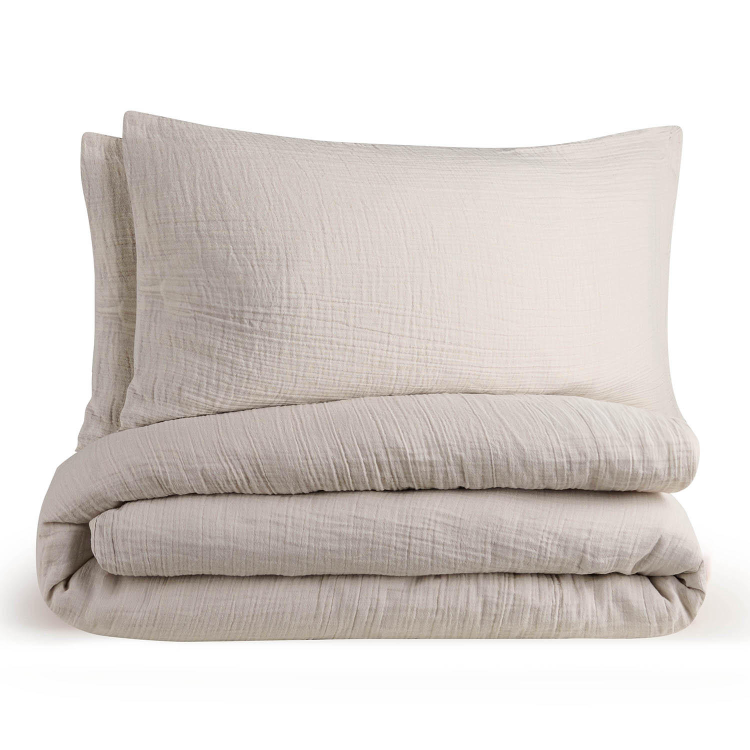 BETTWÄSCHE Musselin, 100% Baumwolle, 200/220 cm & 2x 80/80 cm - Grau, Textil (200/220cm) - Blumtal