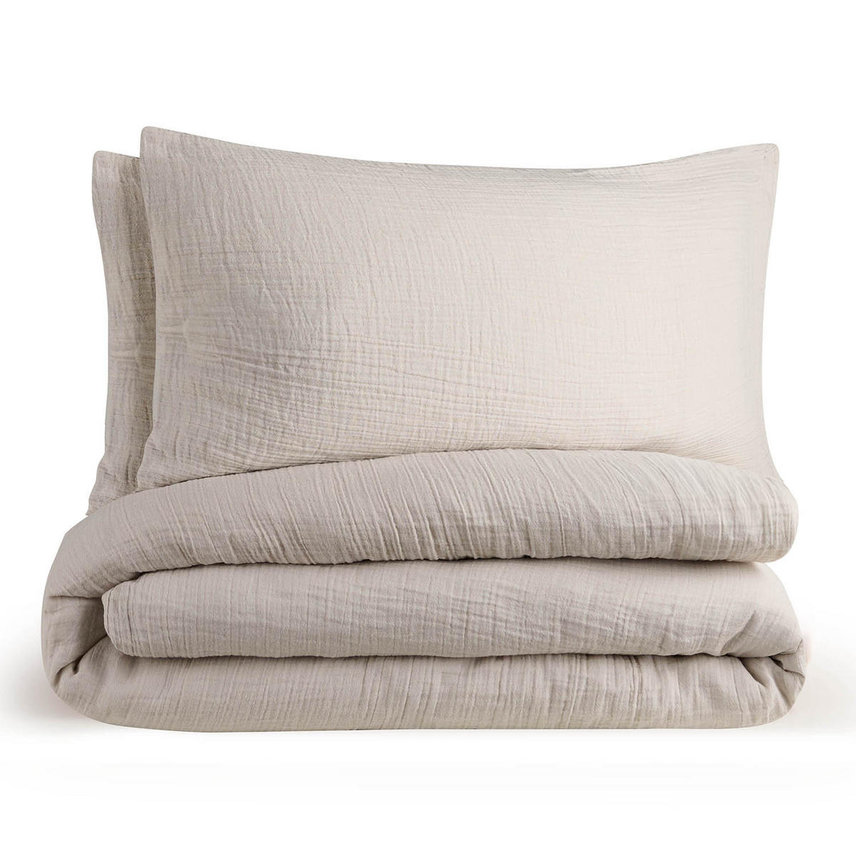 BETTWÄSCHE Musselin, 100% Baumwolle, 200/220 cm & 2x 40/80 cm, Grau - Grau, Textil (200/220cm) - Blumtal