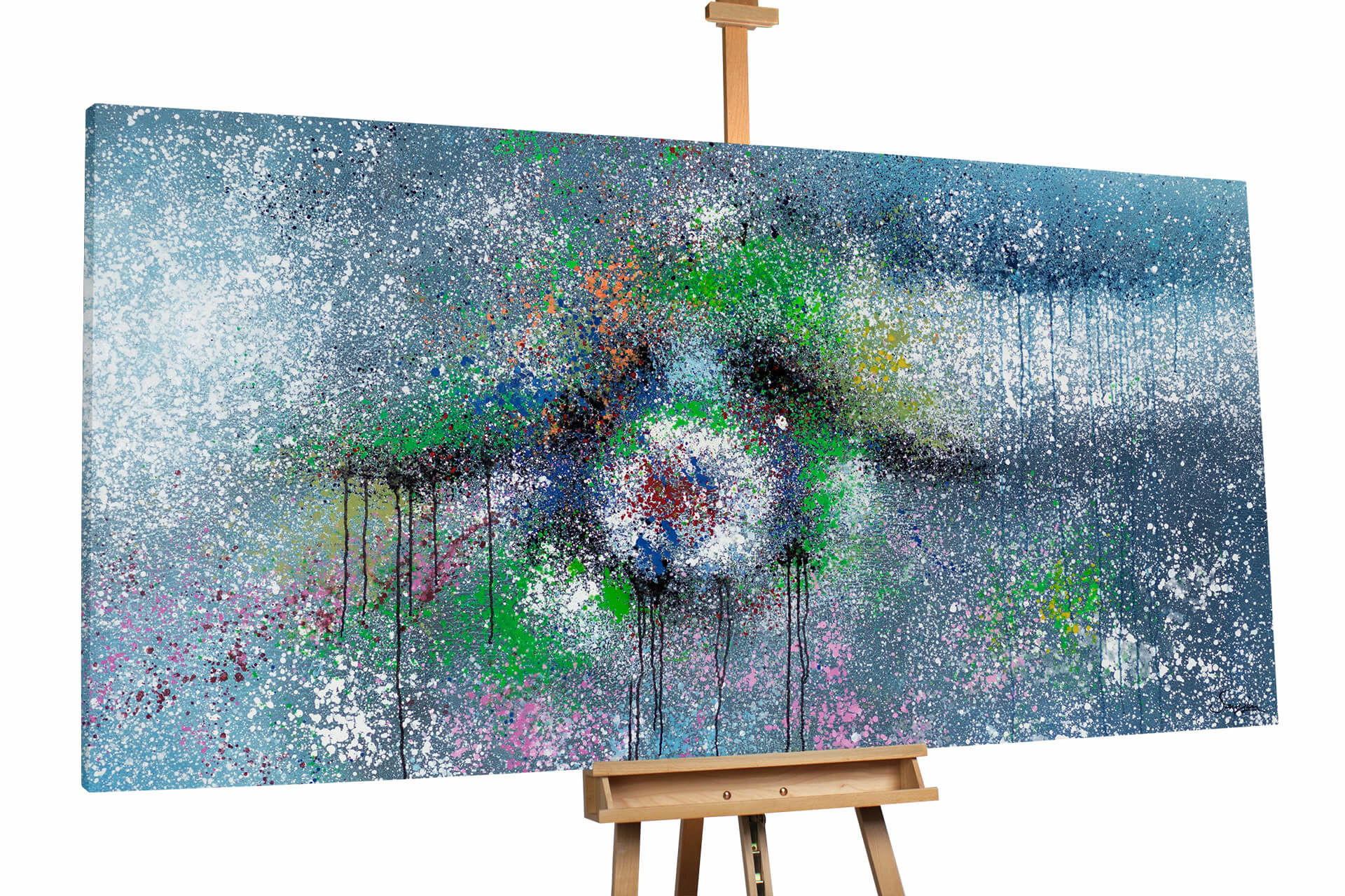 ÖLGEMÄLDE XXL Grün 200/100 cm - Grün, Holz/Textil (6.68/100cm) - KUNSTLOFT