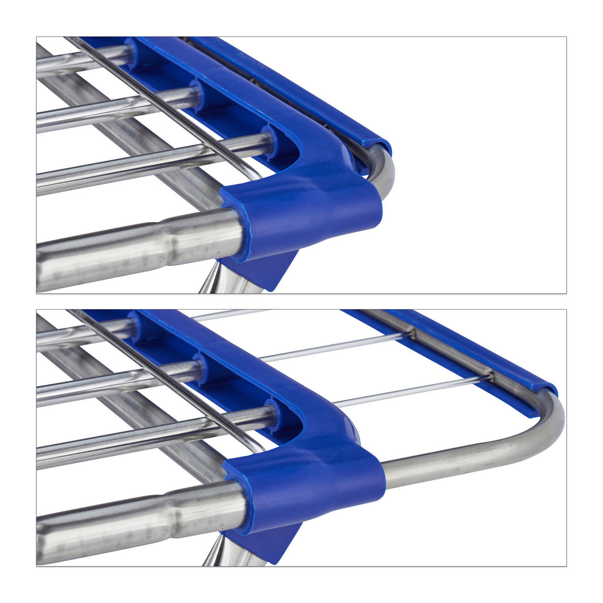 VÝSUVNÝ sušiak - strieborná, kov/plast (176/97/55cm) - Relaxdays