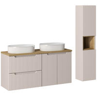 BADMÖBEL-SET 2-TLG. Newport-56 - Beige, Holzwerkstoff (170/190/40cm) - Lomado