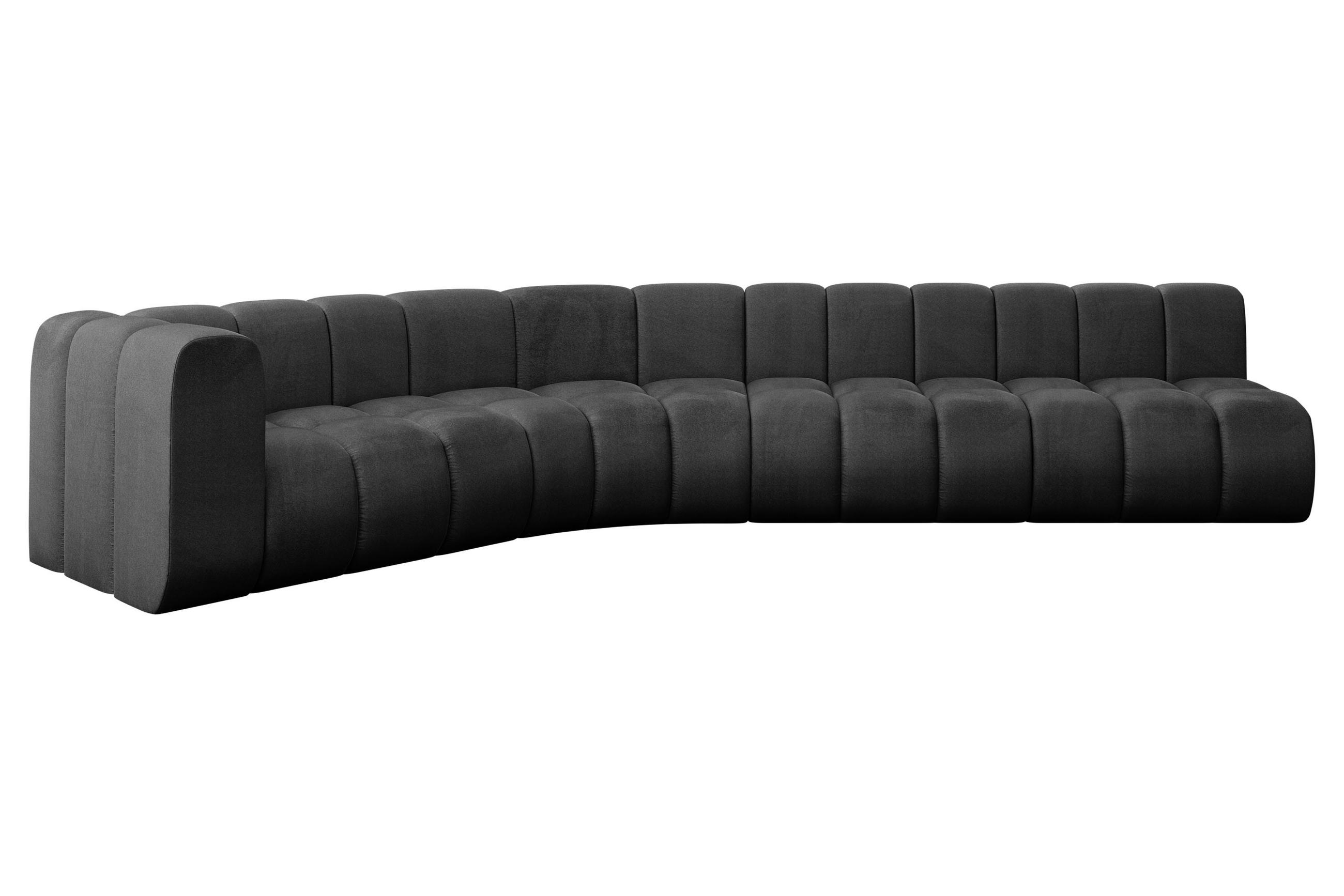 ECKSOFA modulares Sofa Karex-L2 - 399x194x70 cm Schwarz - Schwarz, Holzwerkstoff/Textil (399/194cm) - ALTDECOR
