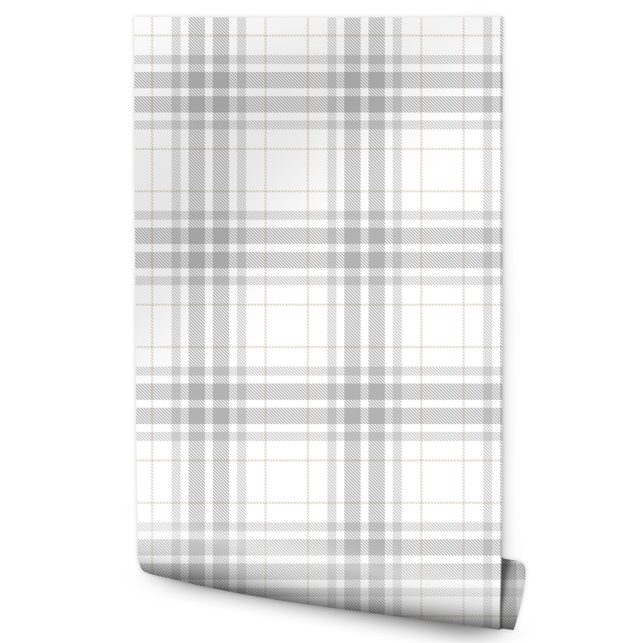 VLIESTAPETE Feines Karomuster – Grau, Weiß – 50x1000 cm - Weiß/Grau, Papier (50/1000cm) - Muralo