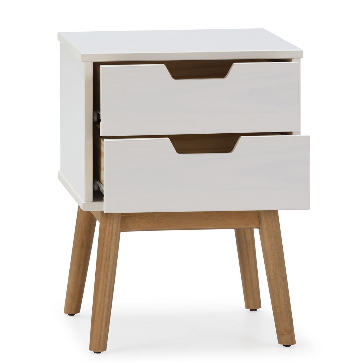 NACHTTISCH Baku 2 weißen Schubladen - Weiß, Holz (40/54/40cm) - VS Venta-stock
