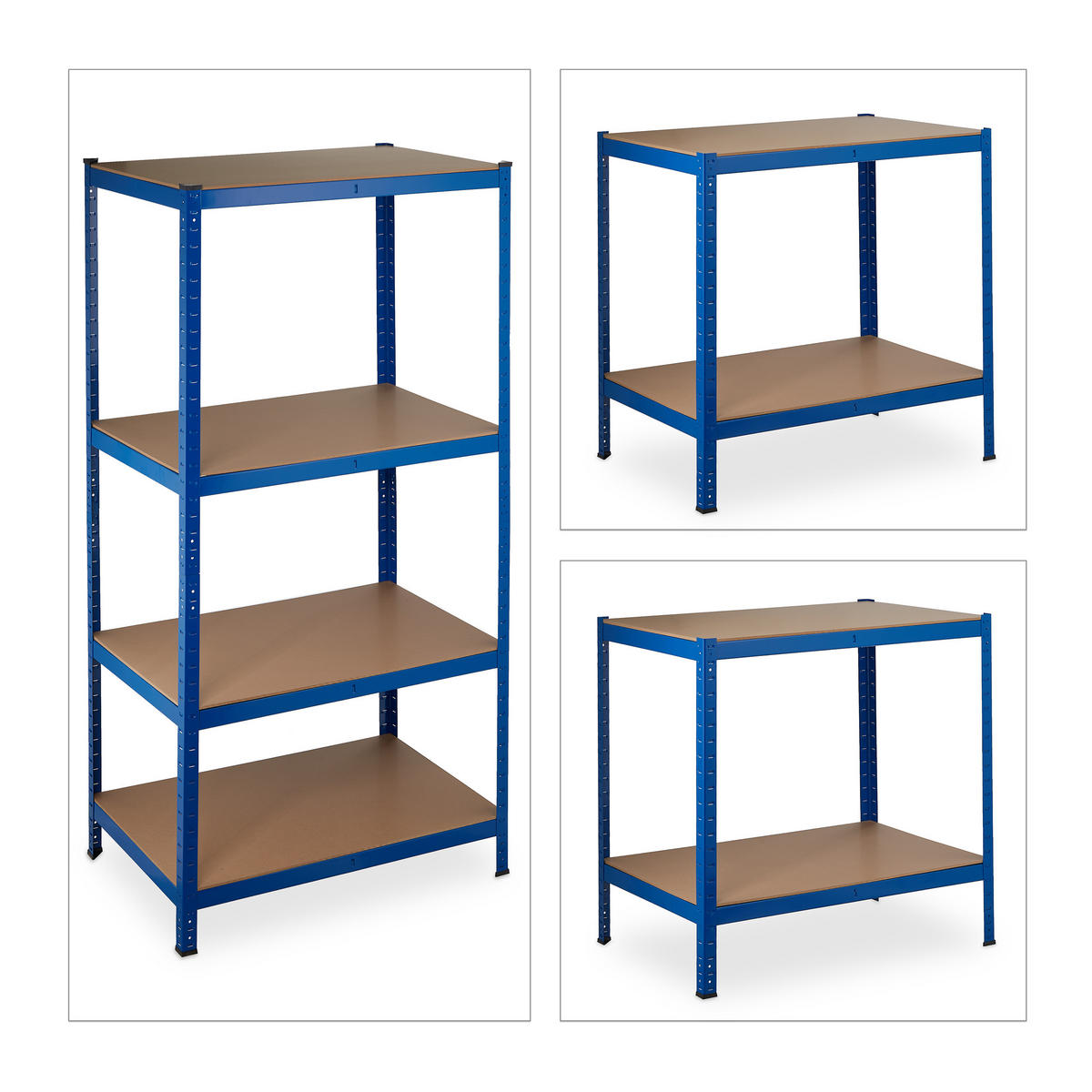 SCHWERLASTREGAL - Multicolor, Holzwerkstoff/Metall (90/180/60cm) - Relaxdays