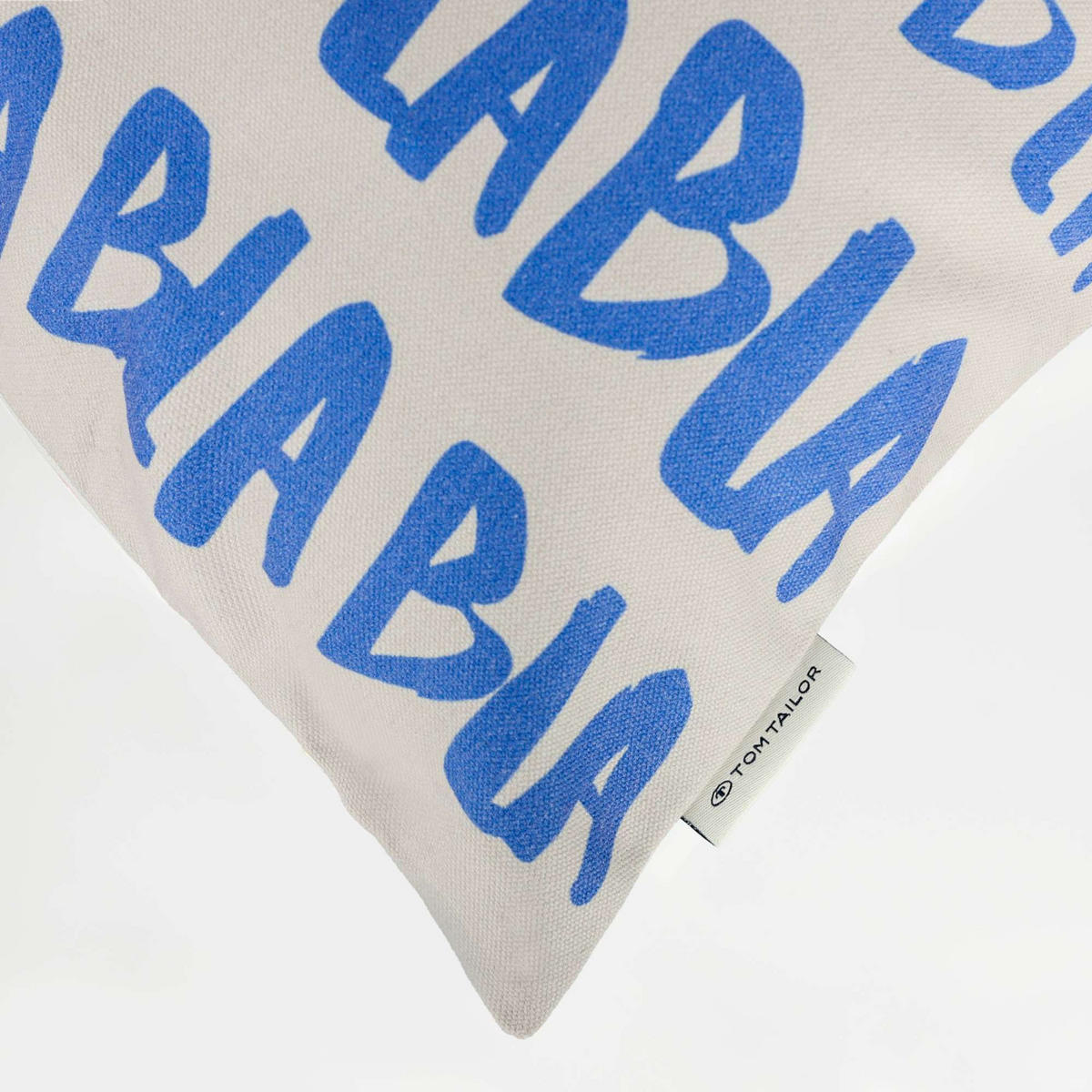 KISSENHÜLLE BLABLA - Blau, Textil (60/40cm) - Tom Tailor