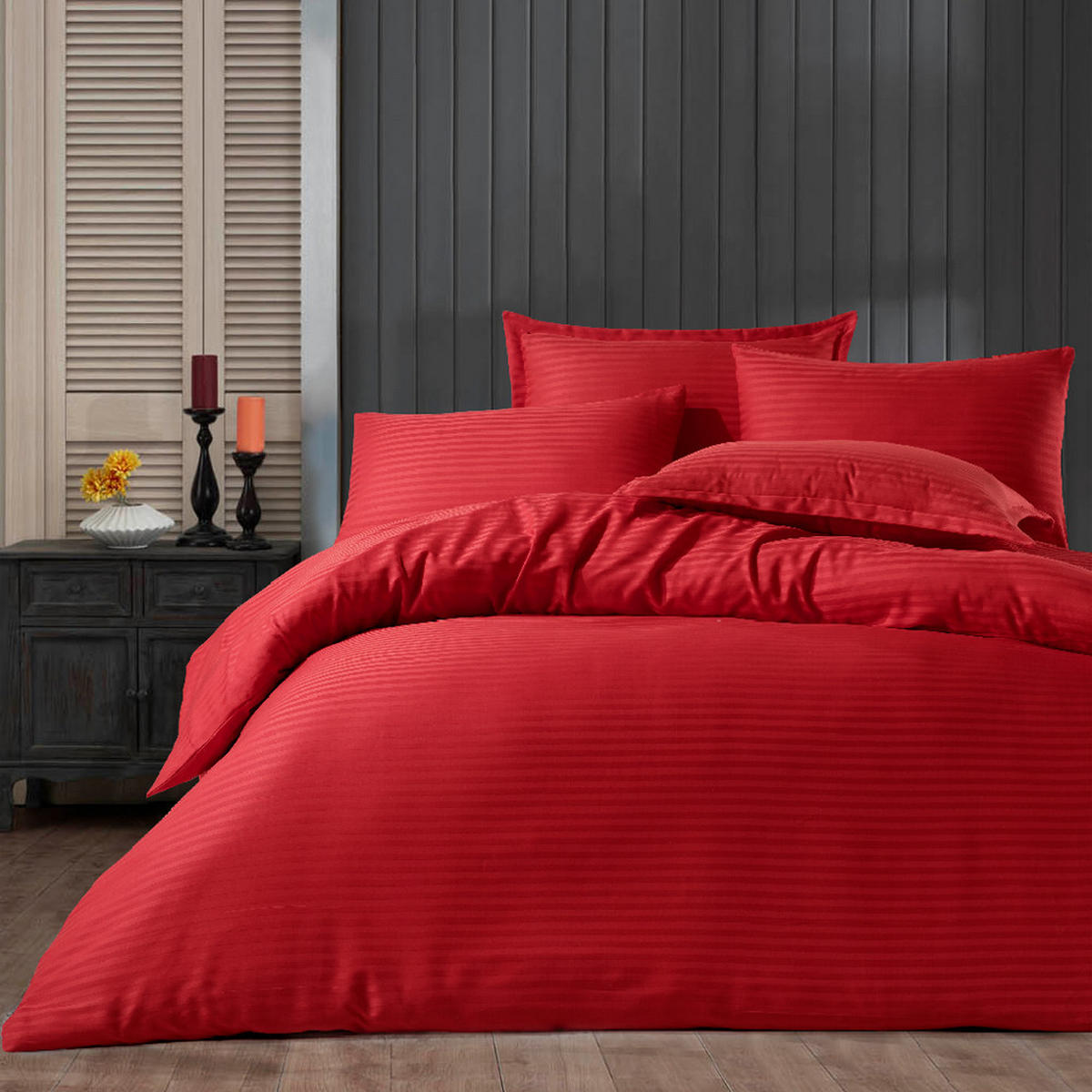 BETTWÄSCHE 4-teilig 155/220 cm YS - Rot, Textil (155/220cm) - ROLFNERS