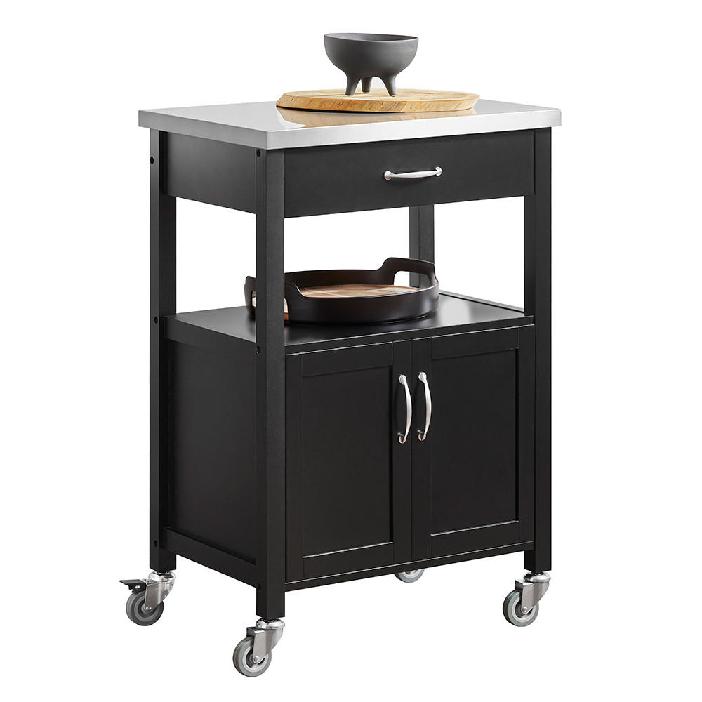 KÜCHENWAGEN Schwarz - Schwarz, Holzwerkstoff (60/90/45cm) - SoBuy