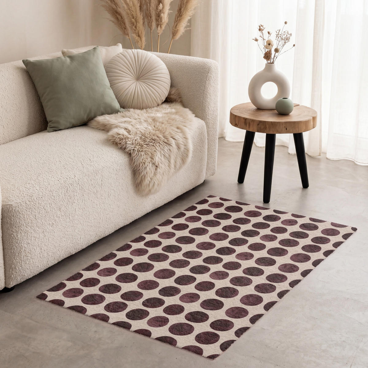 KOBERCE - Bodky - Vzor - Hnedý - 80x120 cm - tmavohnedá, textil/plast (80/0.4cm) - OnlyWow