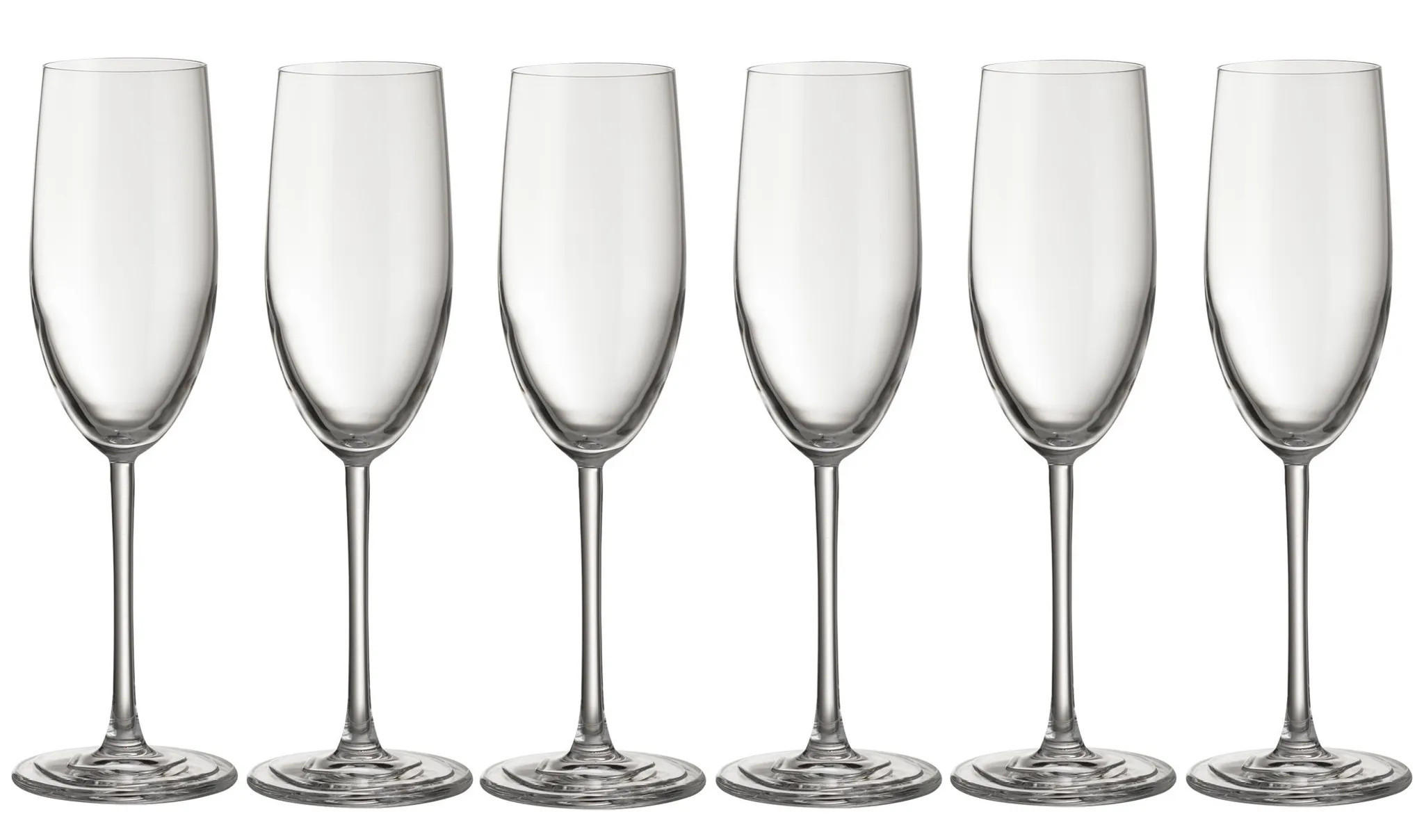 CHAMPAGNERGLÄSER Glas – Waves Jamie Oliver – 6er-Set, Transparent, Sektgläser für Festliche Anlässe & Alltag - Transparent, Glas (0.25L) - Tefal