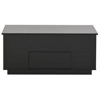 KONFERENČNÍ stolek 100/50/45 cm černý z dřevotřísky s LED osvětlením a 2 taburety - černá, kompozitní dřevo (100/50/45cm) - OKWISH