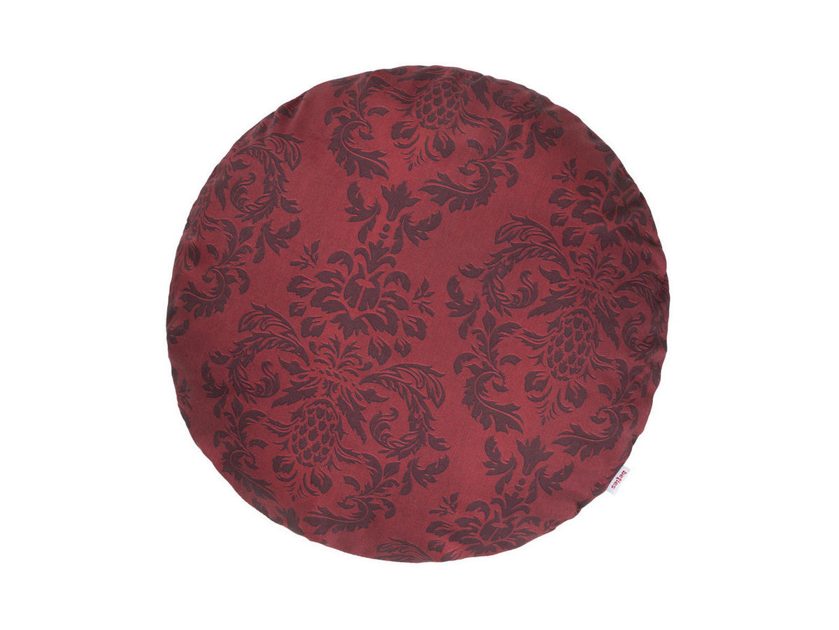 KISSENNHÜLLE Rund Epoche karmin-rot 50 cm Ø - Dunkelrot, Textil (50/50cm) - beties Heimtextil
