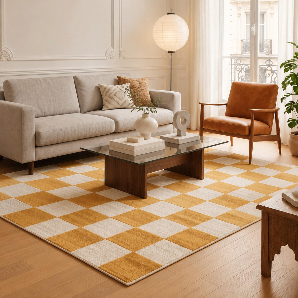 TEPPICH für Innen und Außen mit Skulptureffekt gelb - Gelb, Textil (120/170cm) - AFK Living
