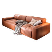 LEDERSOFA MIT SITZTIEFENVER. PALACE Braun Leder - Dunkelbraun/Braun, Leder (298/74/120cm) - KAWOLA